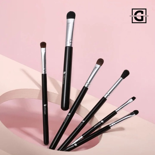 [6971651820788 DF0601] DUCARE SET DE 6 BROCHAS PARA MAQUILLAJE DE OJOS Y CEJAS AGATE BLACK