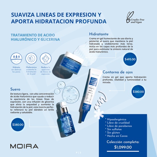 MOIRA TRATAMIENTO PARA LA PIEL CON ACIDO HIALURONICO Y GLICERINA