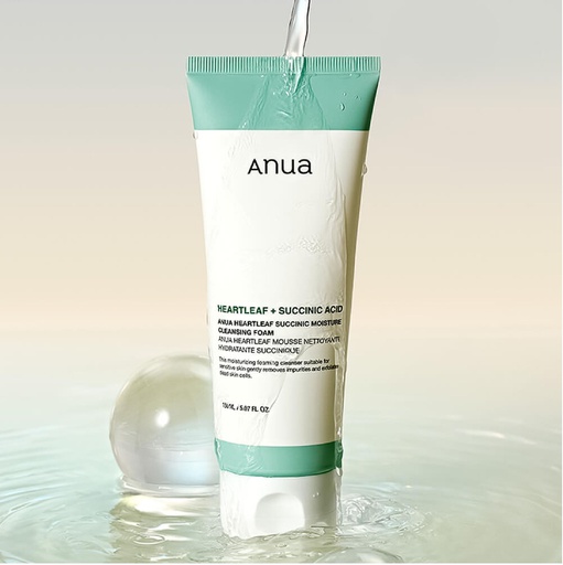 [8809640733659] ANUA ESPUMA LIMPIADORA SEBOREGULADORA SUCCINIC MOISTURE CLEANSING FOAM 150 ML